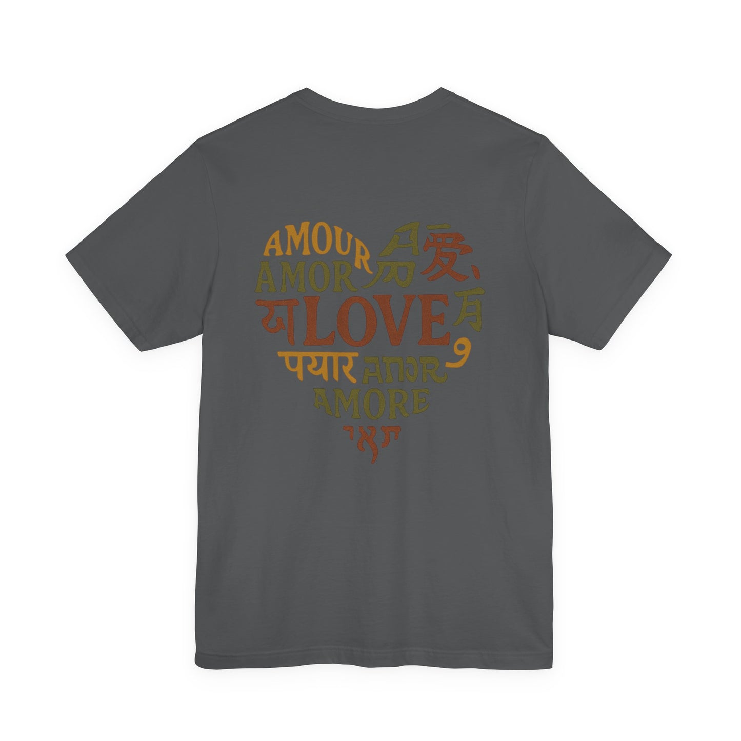 Love Languages Heart Tee — 'Love' in Multiple Languages Short Sleeve Shirt
