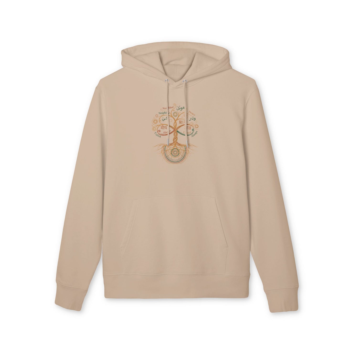 Earthy Tree of Life Hoodie — Minimal Botanical Graphic Pullover