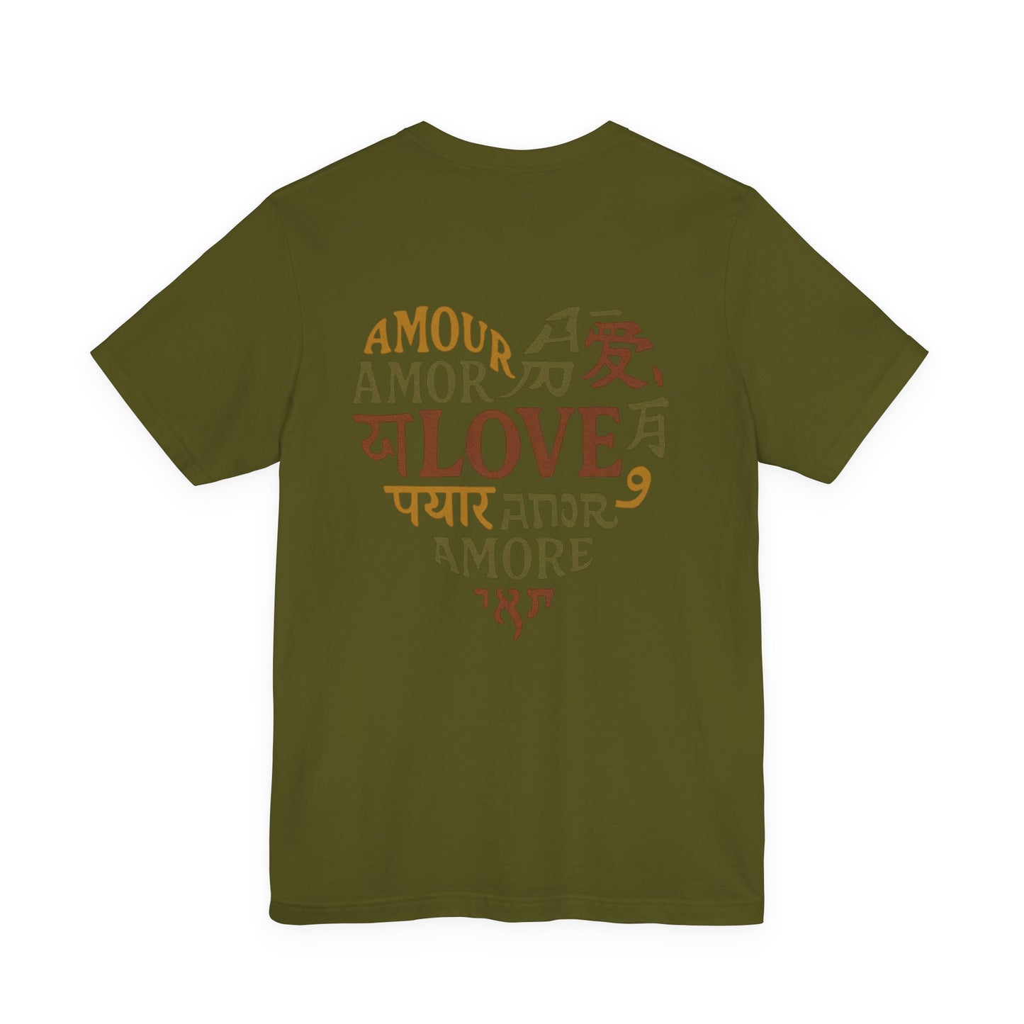 Love Languages Heart Tee — 'Love' in Multiple Languages Short Sleeve Shirt
