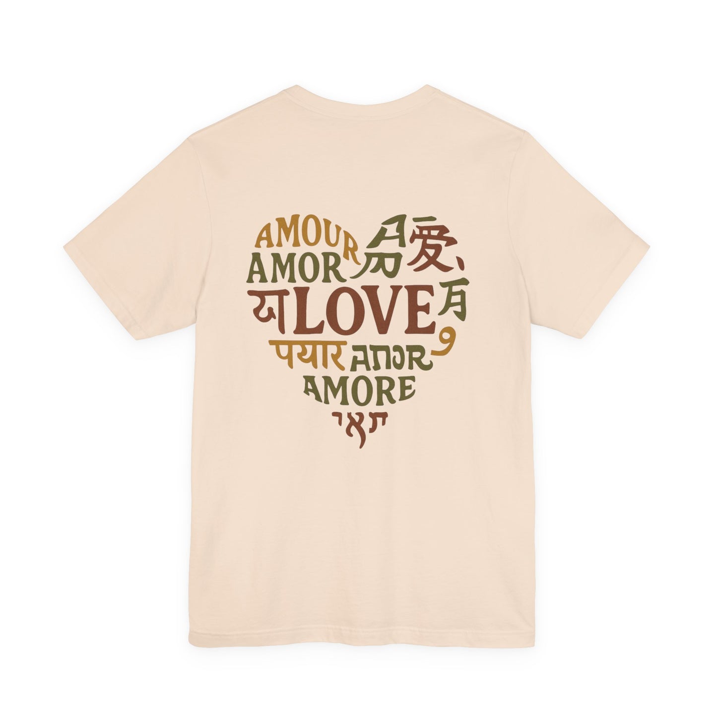 Love Languages Heart Tee — 'Love' in Multiple Languages Short Sleeve Shirt