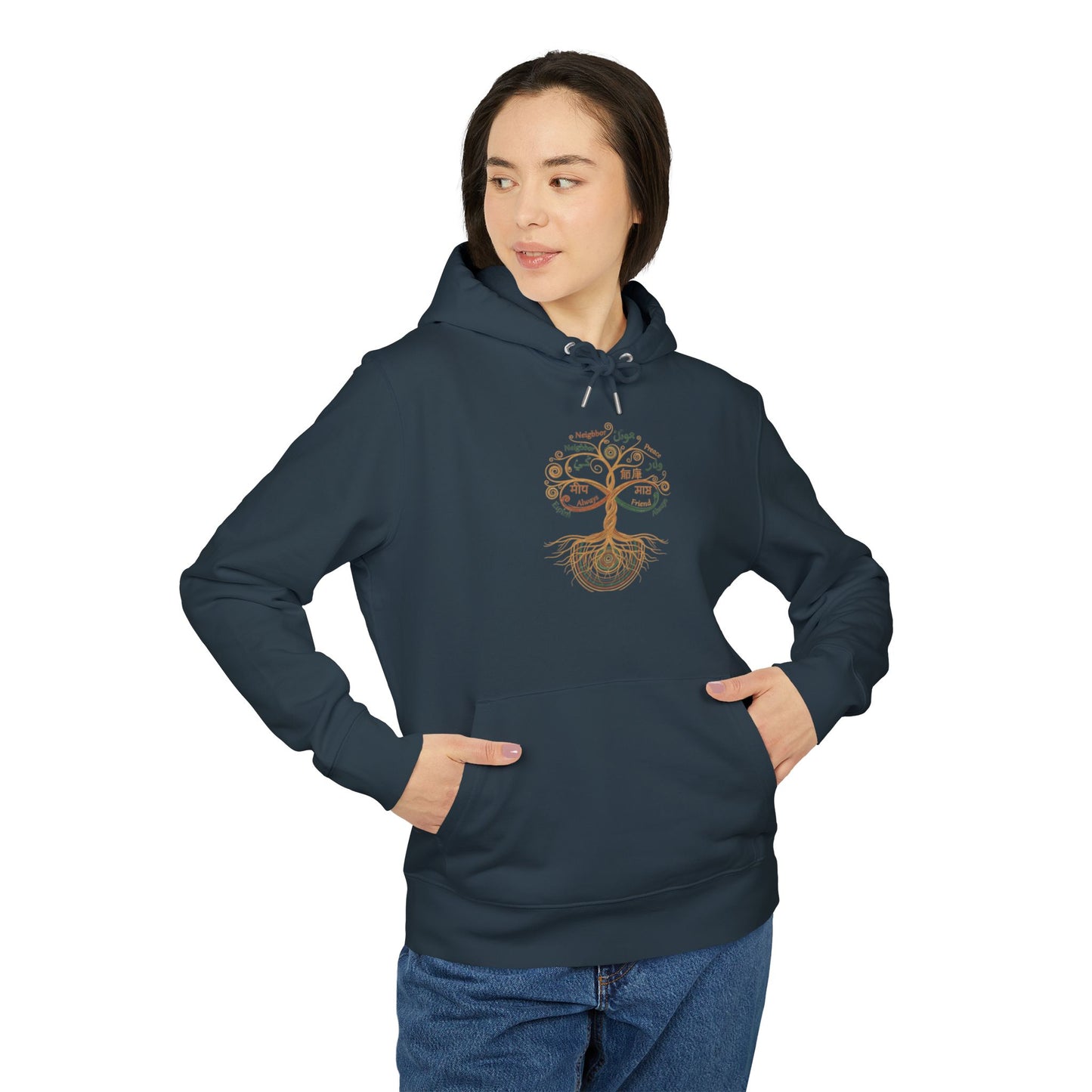 Earthy Tree of Life Hoodie — Minimal Botanical Graphic Pullover